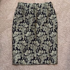 NEW | J. Crew | Black/Gold Midi Skirt